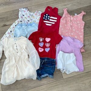 Lot of nine size 4T, toddler girl clothes
